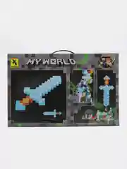 Серый металлик конструктор Minecraft(Майнкрафт) My World(Мой мир) совместим с Лего (Lego) 340-550 деталей