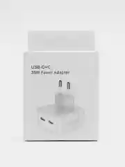 Зарядное устройство для iPhone, iPad, Mac, с двумя портами USB-C PD, 35W