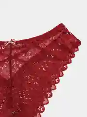 Бордовый женские трусы, гипюровые Большие размеры