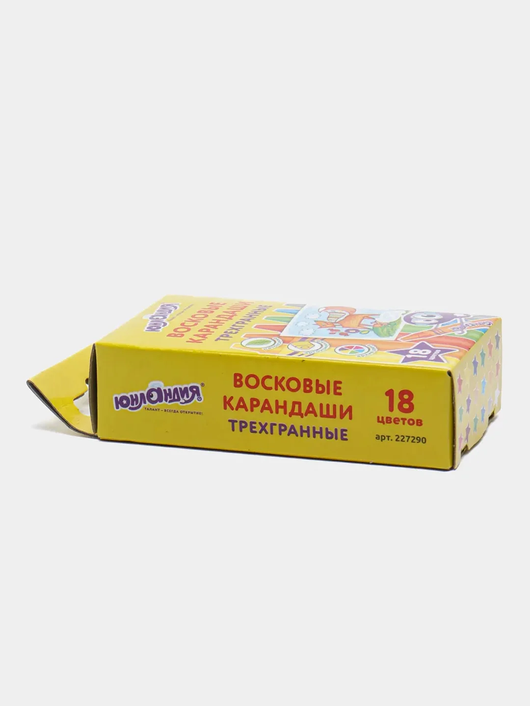 Восковые карандаши трехгранные 6/12/18/24 цвета ЮНЛАНДИЯ "Юнландик и мудрый лис", в ассортименте