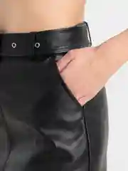 Юбка мини экокожа черная
