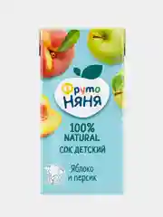 Сок детский ФрутоНяня из яблок и персиков с 5 месяцев, 0,2 л, упак. 18 шт