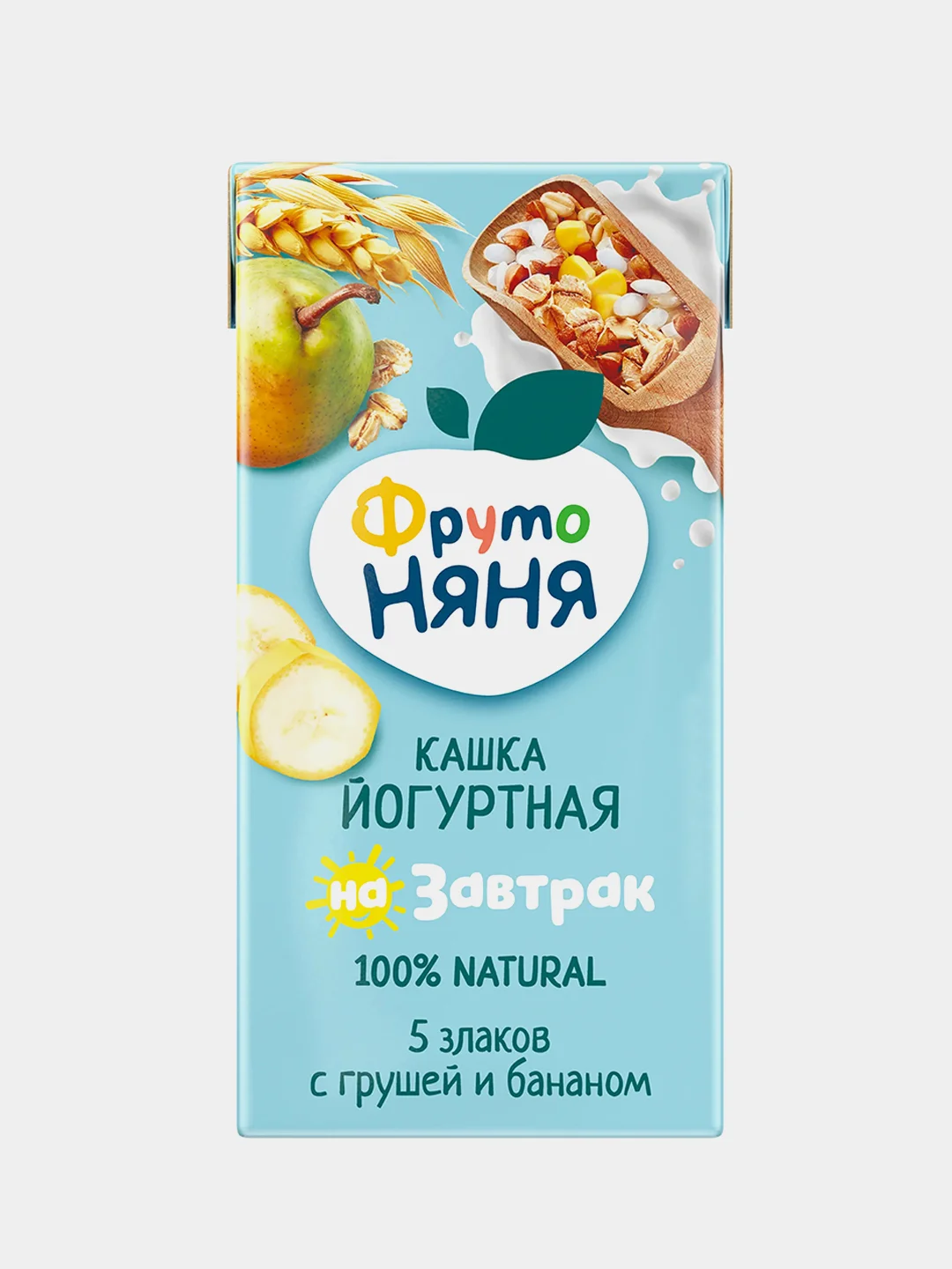 Каша детская ФрутоНяня, 5 злаков с грушей, молочная, жидкая, с 6 месяцев, 18 штук х 200мл