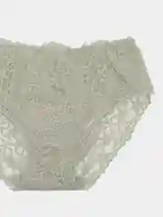 Салатовый хлопковые кружевные женские трусы