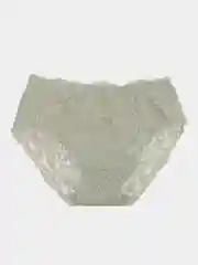 Салатовый хлопковые кружевные женские трусы