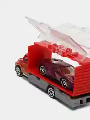 Красный автовоз с машинкой внутри, грузовик перевозчик, детские машинки