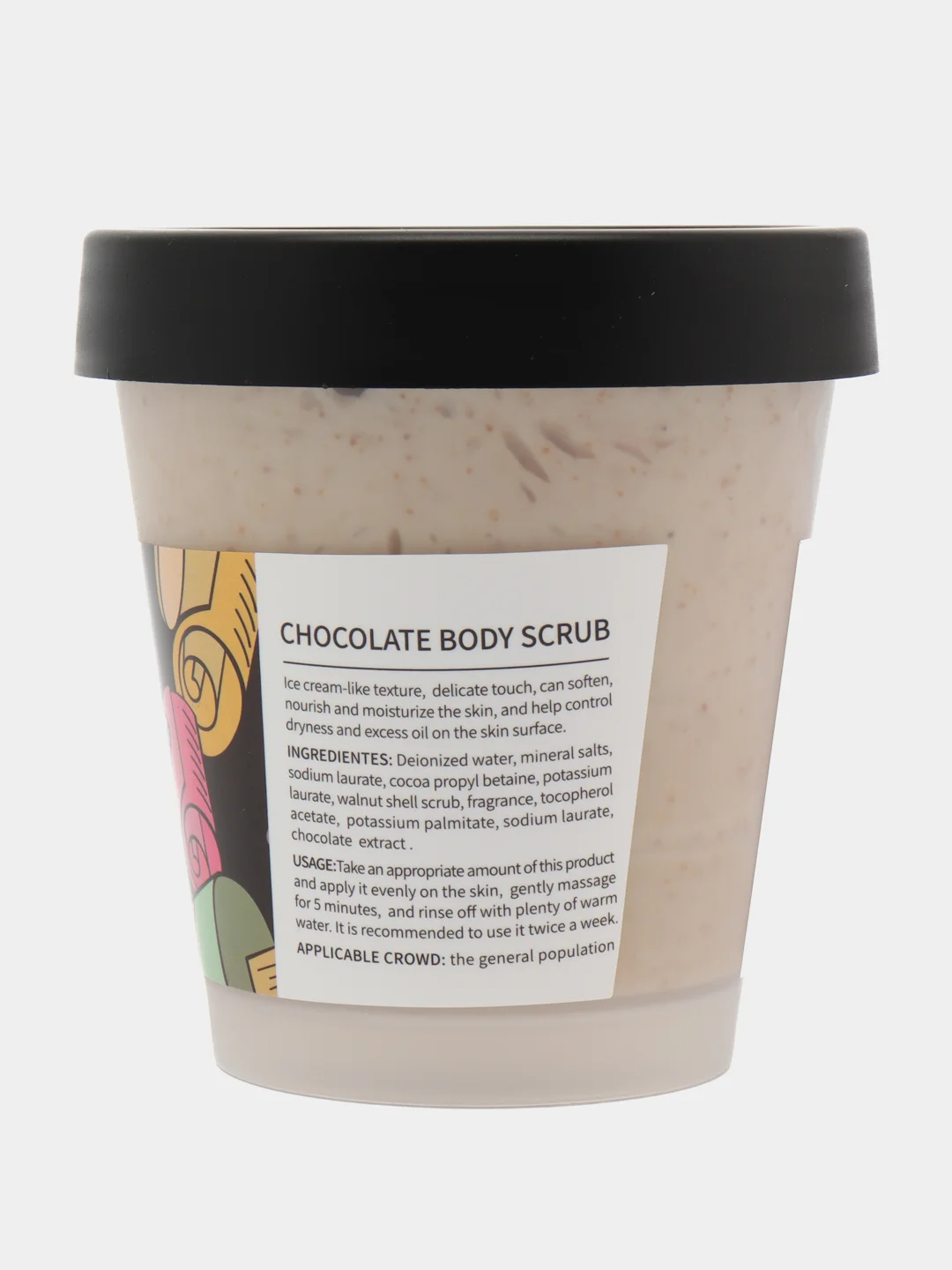 Бежевый меланж sersanlove Chocolate Chaud скраб для тела,бережное очищение и приятный аромат шоколада