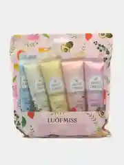 Розовый подарочный набор кремов для рук "LUOFMISS" сет из фруктовых кремов