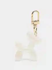 Белый брелок для ключей, на сумку, на рюкзак собачка шарик