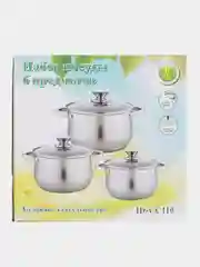 НАБОР КАСТРЮЛЬ НЕРЖАВЕЮЩИХ 6 ПРЕДМЕТОВ (3.9л.5.0л.6.5л.)