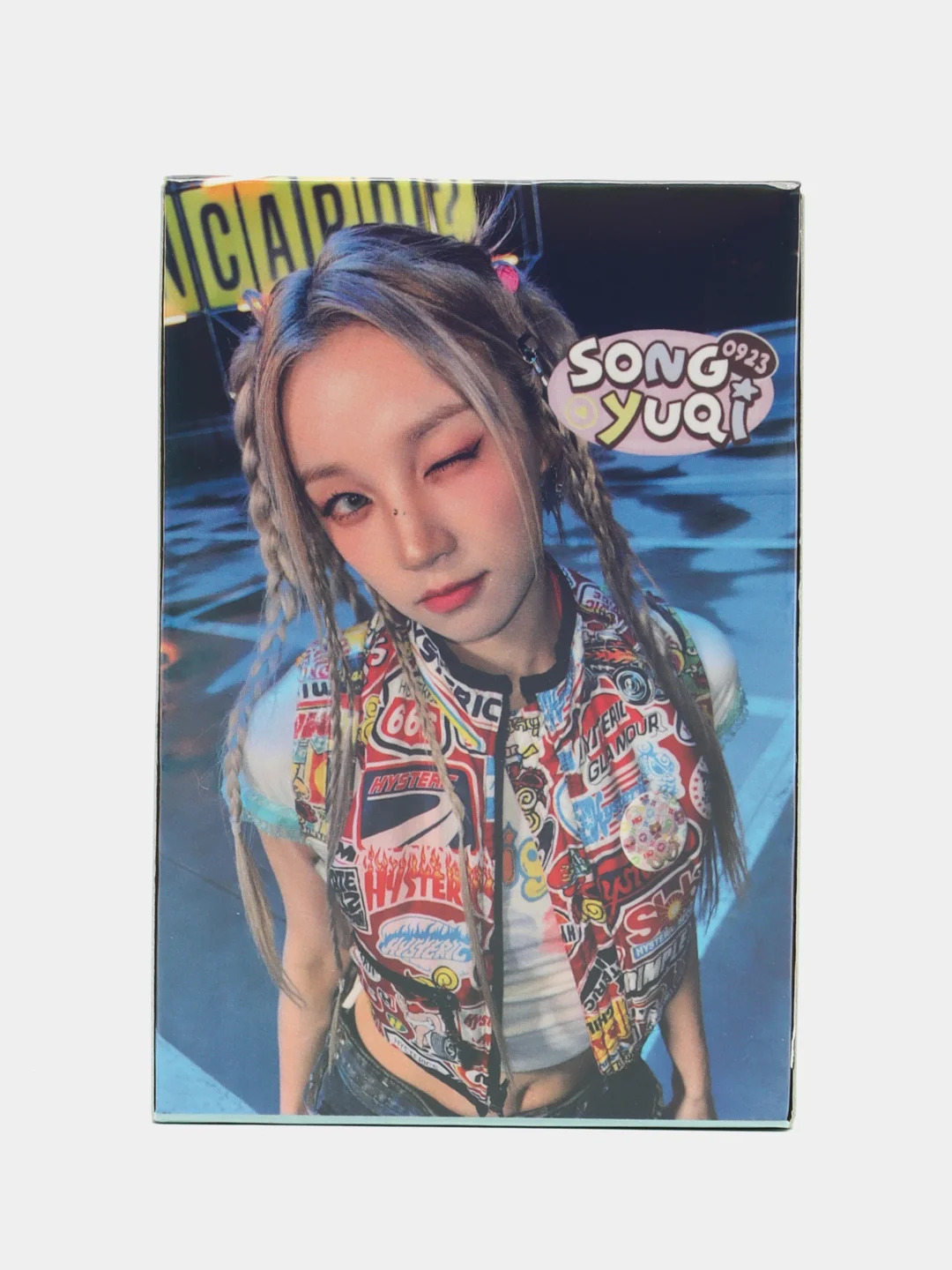 Синий карточки K-POP группы (G)I-DLE, голографические.К-поп.Джиайдл