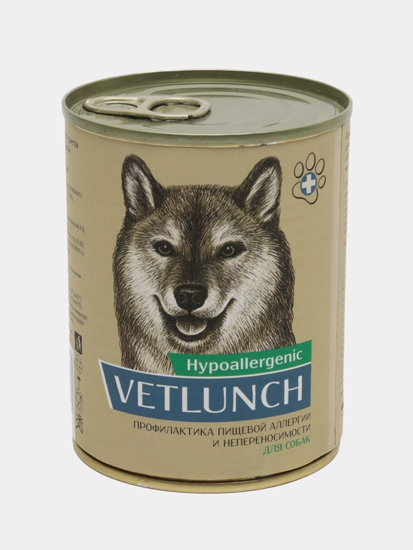 Влажный корм для собак Vetlunch Hypoallergenic профилактика пищевой аллергии консервы 340г