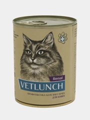 Влажный корм для кошек Vetlunch Renal профилактика болезней почек консервы 340гр