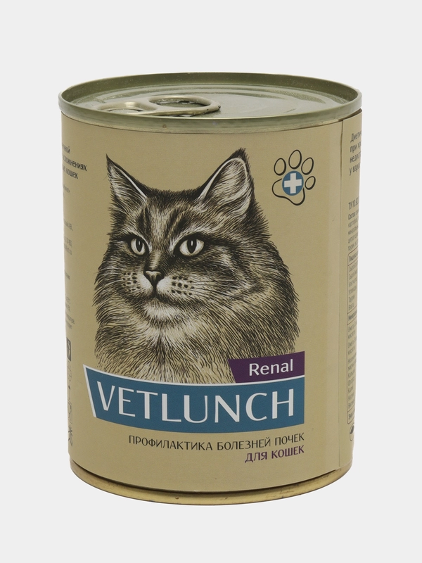 Влажный корм для кошек Vetlunch Renal профилактика болезней почек консервы 340гр