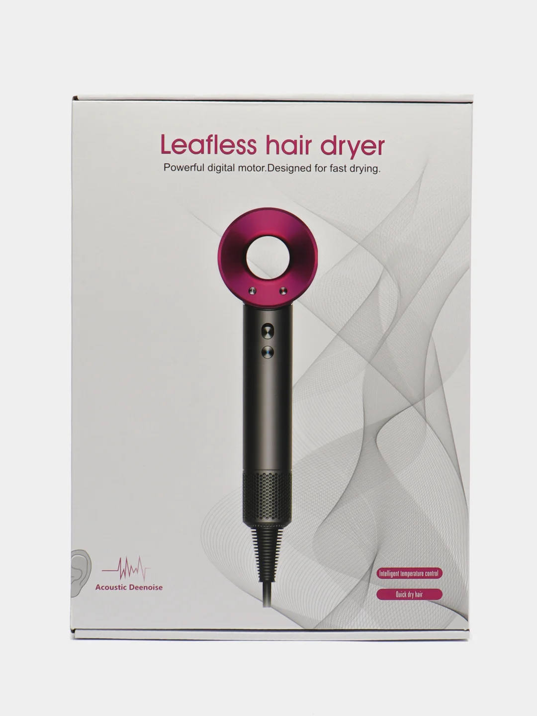 Фиолетовый профессиональный фен для сушки и укладки волос Leafless Hair Dryer