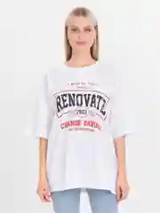 Белый футболка женская Оверсайз