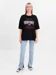 Черный футболка женская Оверсайз
