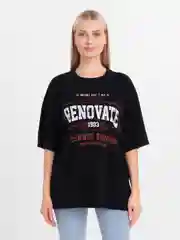 Черный футболка женская Оверсайз