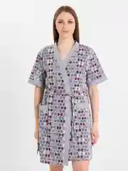 Серый комплект женский Lilians: сорочка и халат