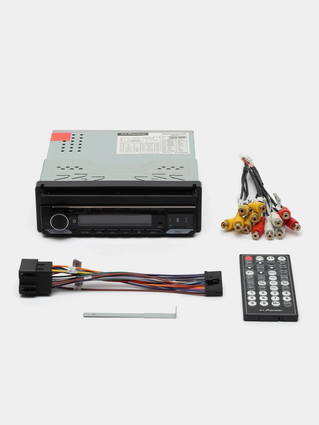 Магнитола c выдвижным дисплеем Pioneer, ПДУ, мультируль, USB, Bluetooth, AUX