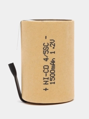 Аккумулятор Ni-Cd 4/5SC 1500mAh 1.2V картонная оболочка (факт.1300mah) с лепестками
