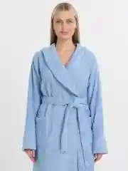 Бирюзовый халат женский, махровый, большой размерный ряд