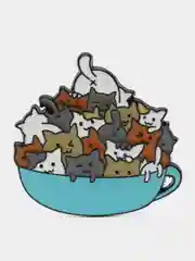 Бежевый меланж пины котики,  значки