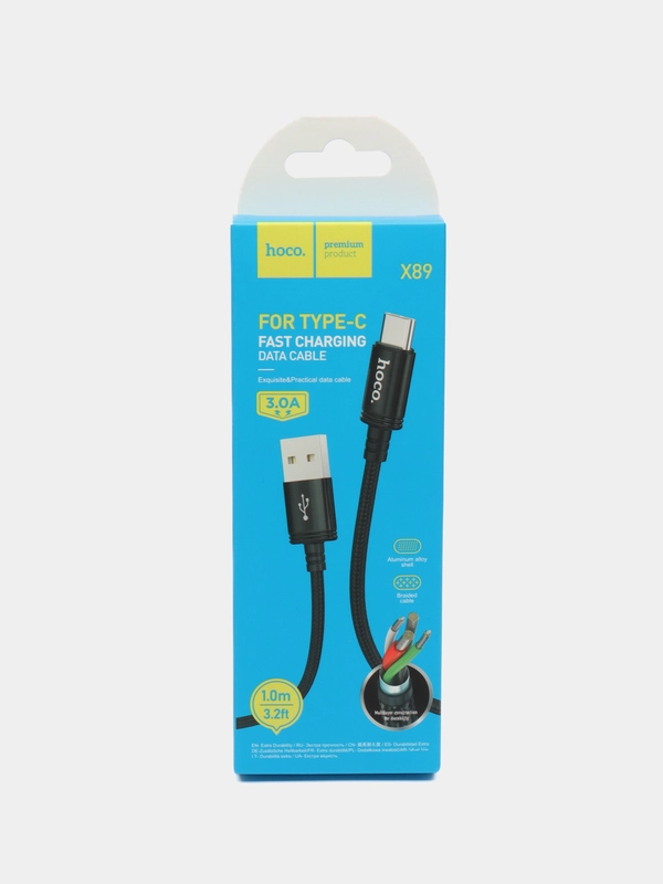 Hoco X89, кабель Type-С, USB, быстрая зарядка на андроид
