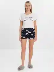 Черный пижама женская с шортами