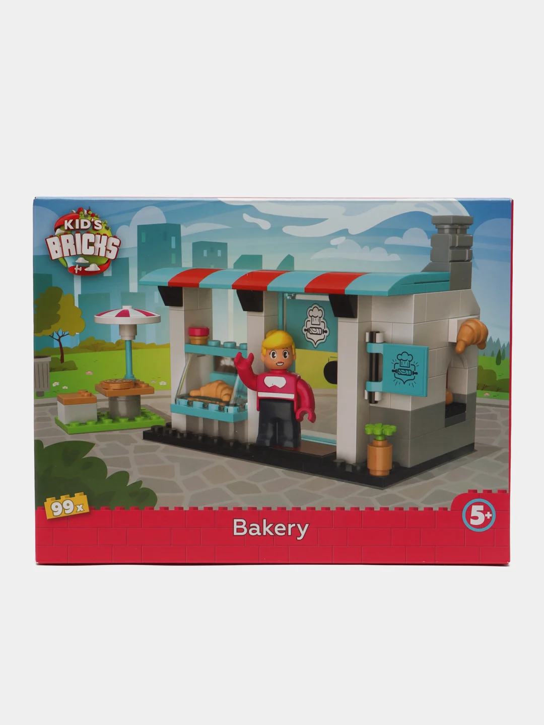 Конструктор kids bricks, набор из 3 предметов - Пекарня, Парк, Ферма