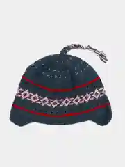 Синий меланж шапка для бани и сауны, вязаная, ручная работа
