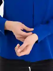 Синий блузка женская офисная с длинным рукавом