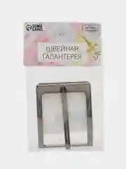 Пряжка для ремня, 6 х 5 см, 40 мм, цвет чёрный никель