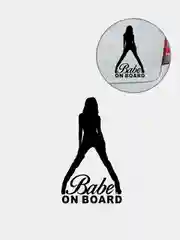 Черный наклейка на авто "Babe on board"