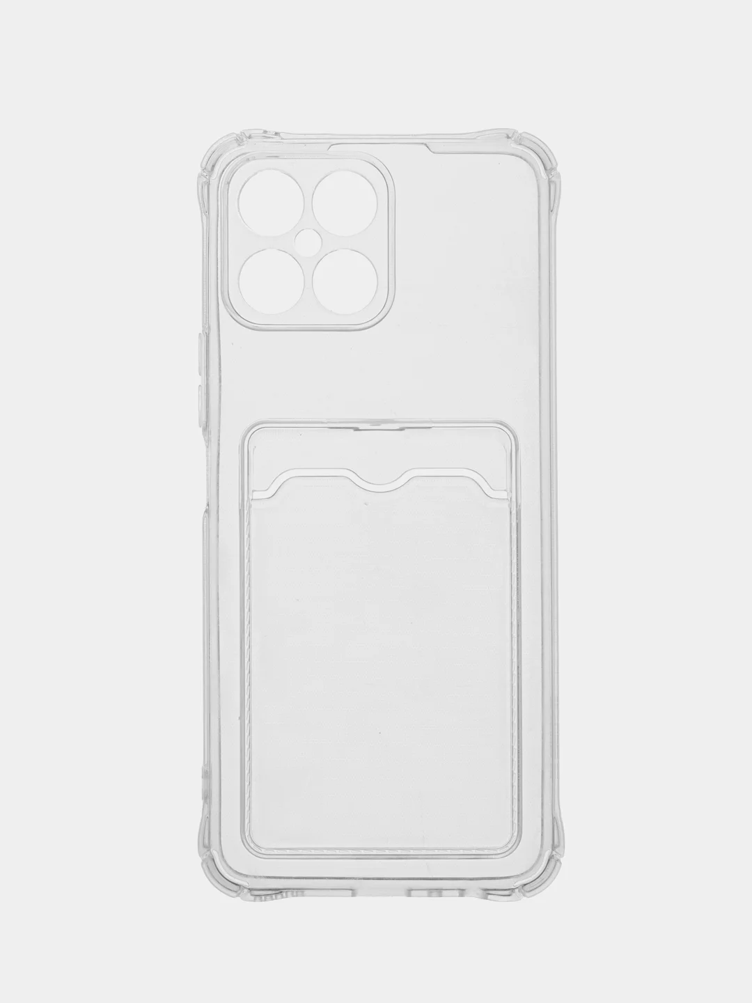 Прозрачный чехол противоударный Honor 70, X8 4G, X8a прозрачный, с карманом для карты