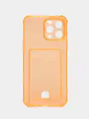 Оранжевый чехол для iPhone 7, 8, SE 2020, 11, 13, 14 Plus, 13 Pro 13 14 Pro Max с карманом для карты
