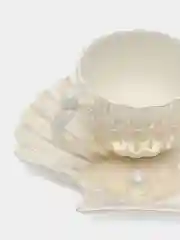 Белый кружка с блюдцем для чая и кофе, чайная пара жемчужная