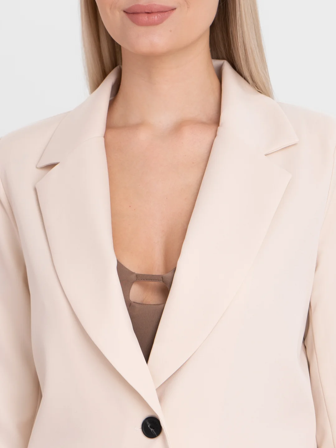 Молочный костюм BLAZER классический, с прямыми брюками, женский