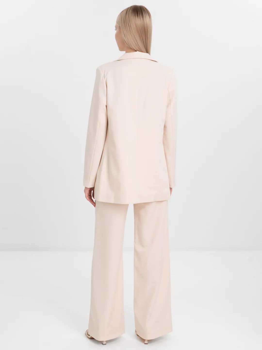 Молочный костюм BLAZER классический, с прямыми брюками, женский