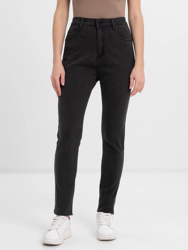 Джинсы женские скинни skinny, с высокой посадкой, серые