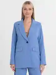 Небесно-голубой костюм BLAZER классический, с прямыми брюками, женский