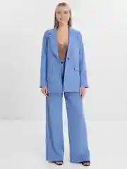 Небесно-голубой костюм BLAZER классический, с прямыми брюками, женский