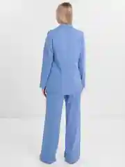 Небесно-голубой костюм BLAZER классический, с прямыми брюками, женский