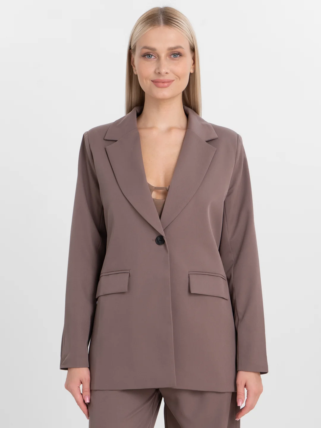 Индиго костюм BLAZER классический, с прямыми брюками, женский