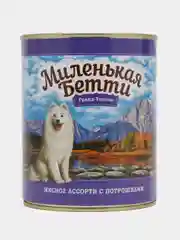 Влажный корм для собак Миленькая Бетти Гранд-Титон Мясное ассорти с потрошками в желе 850г
