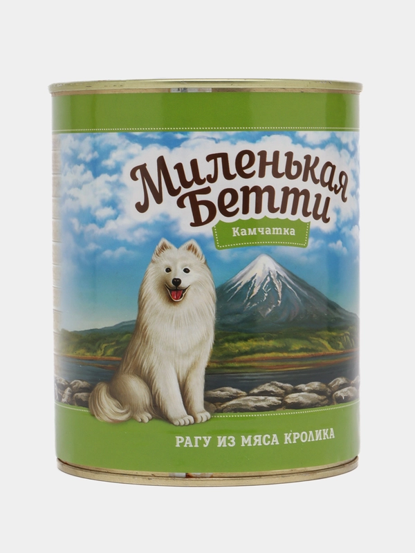 Влажный корм для собак Миленькая Бетти Камчатка Рагу из мяса кролика в желе 850гр