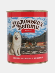 Влажный корм для собак Миленькая Бетти Аляска Нежная телятина с индейкой в желе 850гр