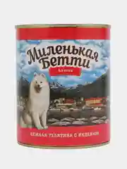 Влажный корм для собак Миленькая Бетти Аляска Нежная телятина с индейкой в желе 850гр