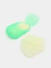 Зеленый бумажное мыло / Мыло дорожное одноразовое листовое для мытья рук / Мыло в футляре
