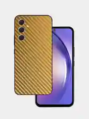 Золотой защитная пленка для Samsung Galaxy A54 под карбон на заднюю часть, назад Самсунг А54 кожа
